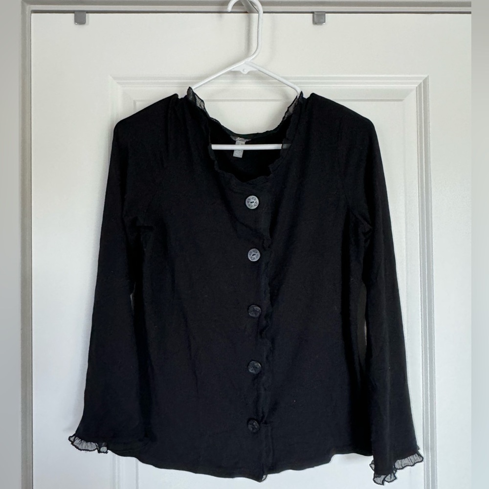 J.Jill small cardigan stretch black womens boxy loose fit